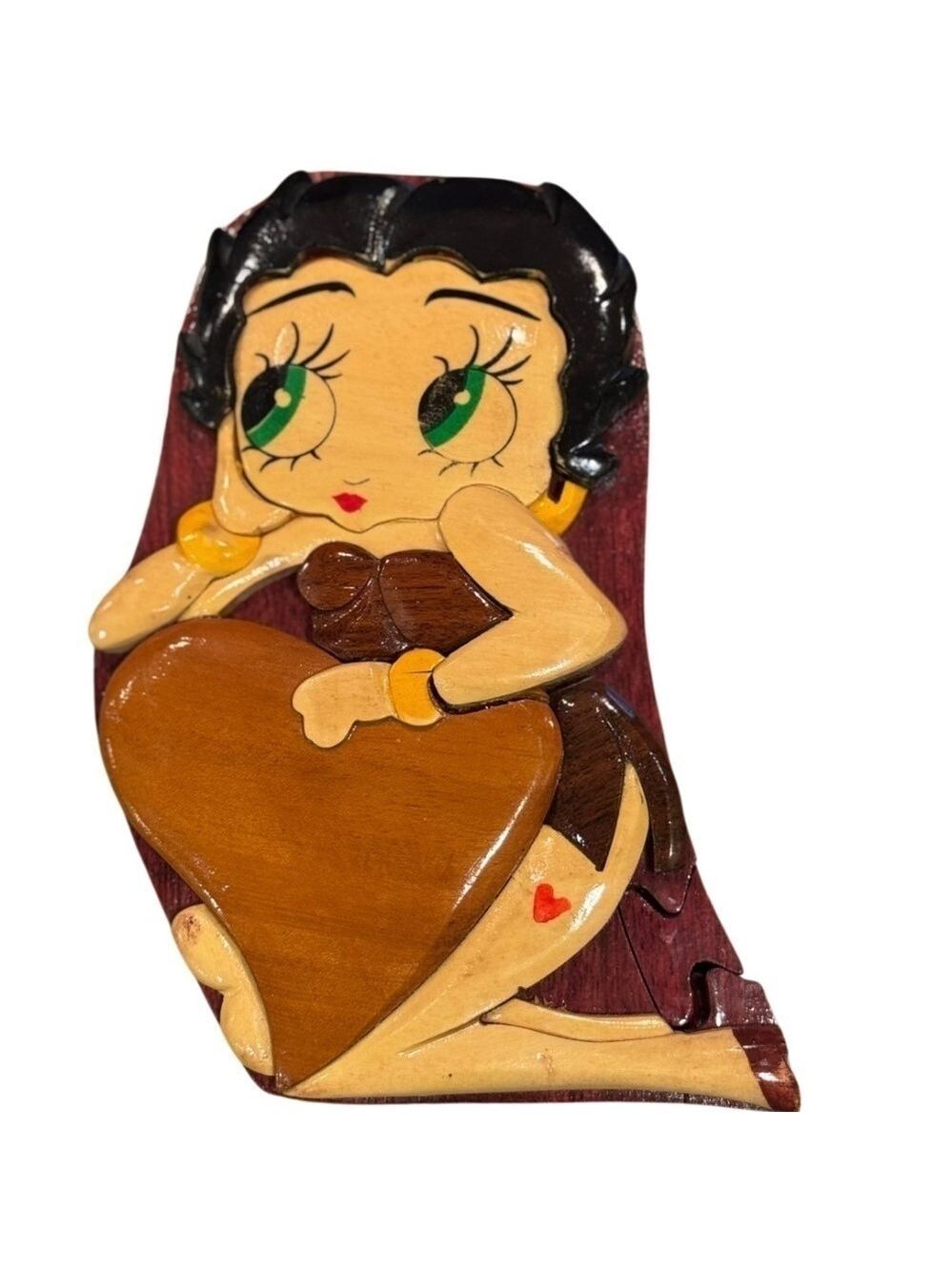 Betty Boop Puzzle Box 1990s Hand Carved